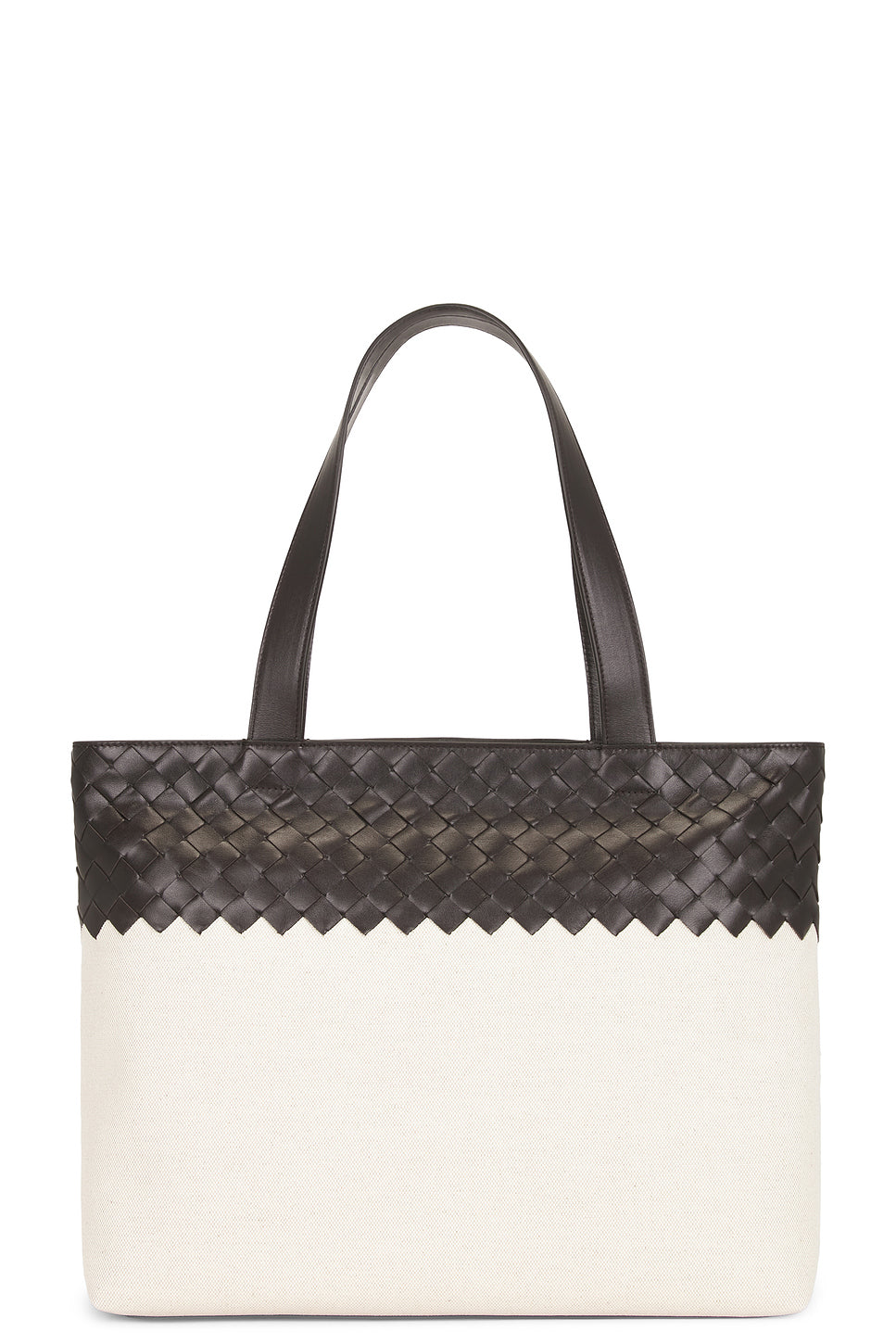 Small Zipped Tote Canvas Bonded Intr. 15 Avenue in Natural, Fondant & S