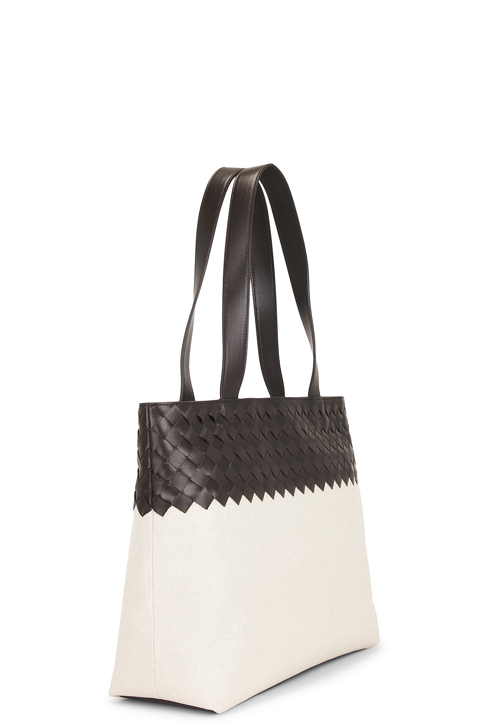 Small Zipped Tote Canvas Bonded Intr. 15 Avenue in Natural, Fondant & S