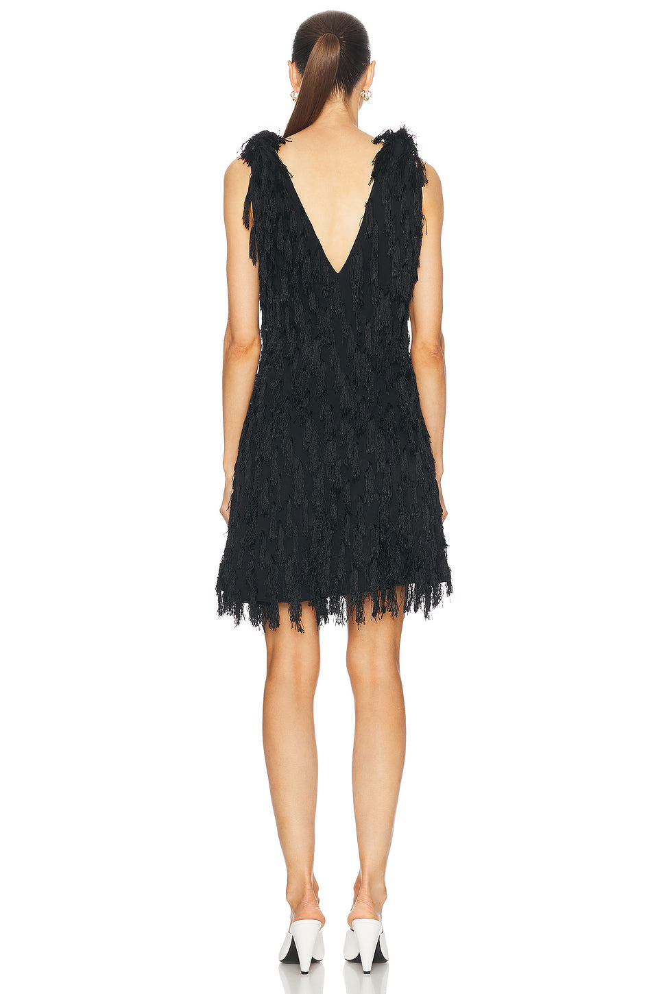 Fringe Crepe Mini Dress