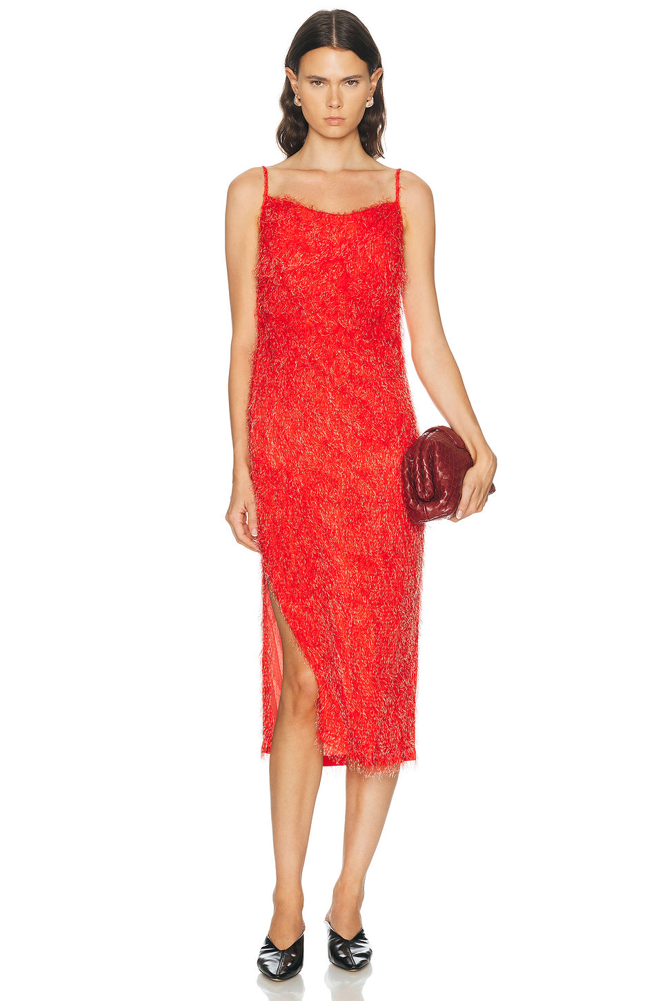 Coupe Solid Print Midi Dress