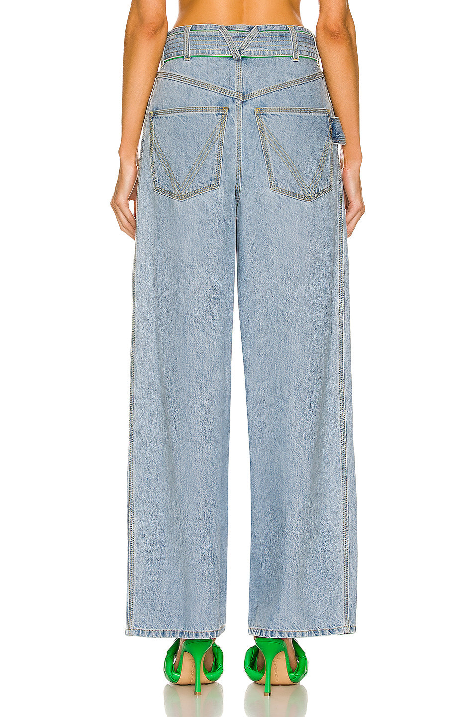 Light Bleached Belted Trouser Jeans