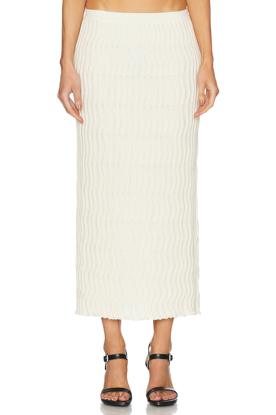 Rib Knit Midi Skirt