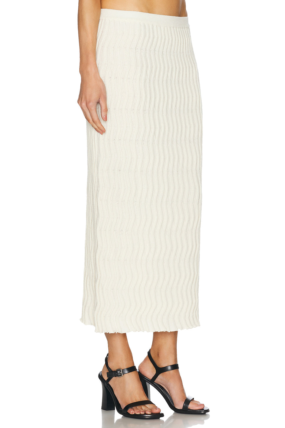 Rib Knit Midi Skirt