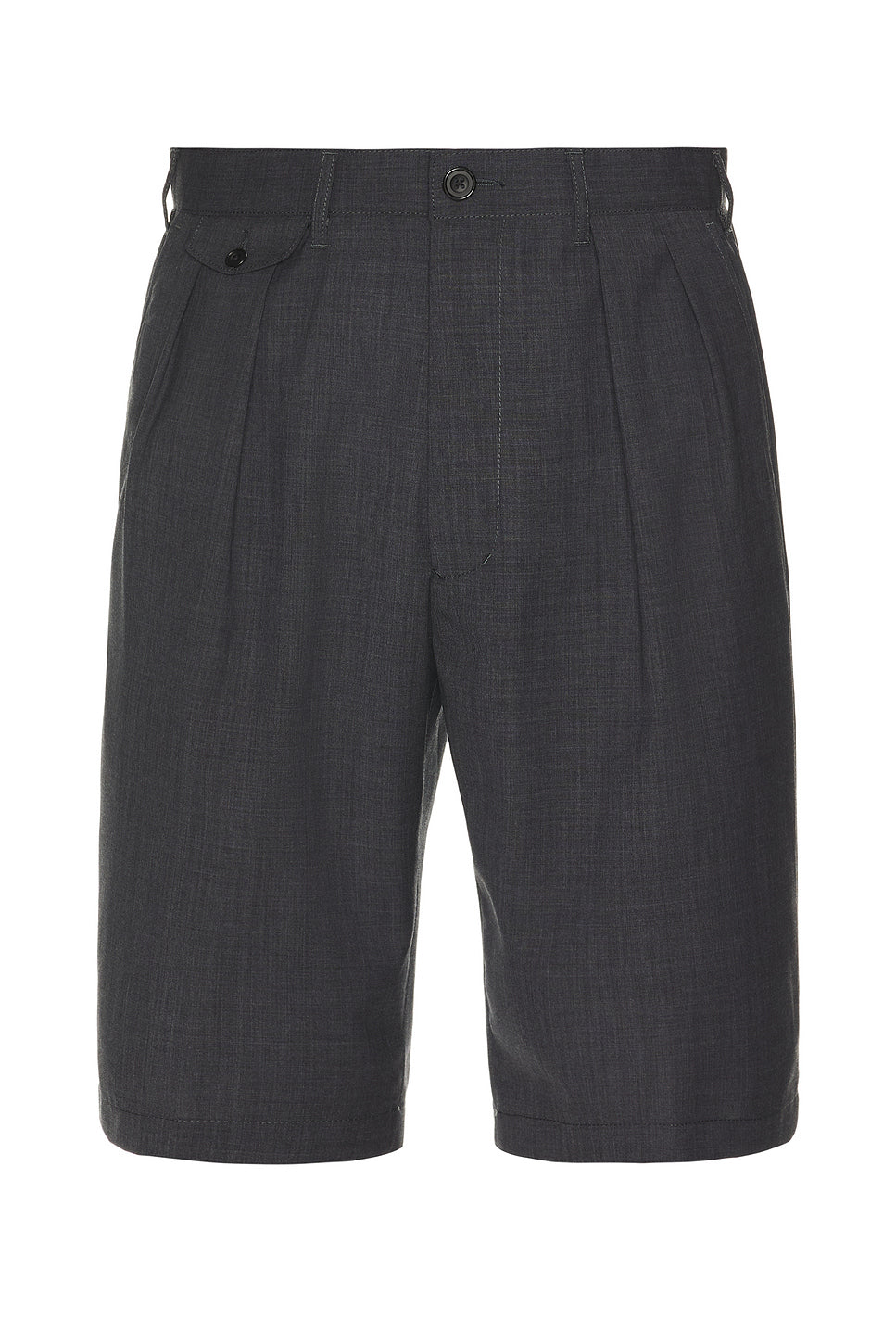 2 Pleats Shorts Wool Tropical