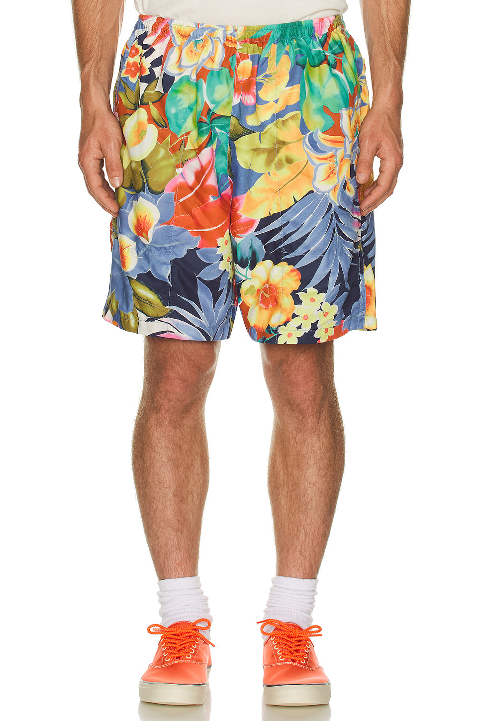 Gym Shorts Tropical Pattern Print