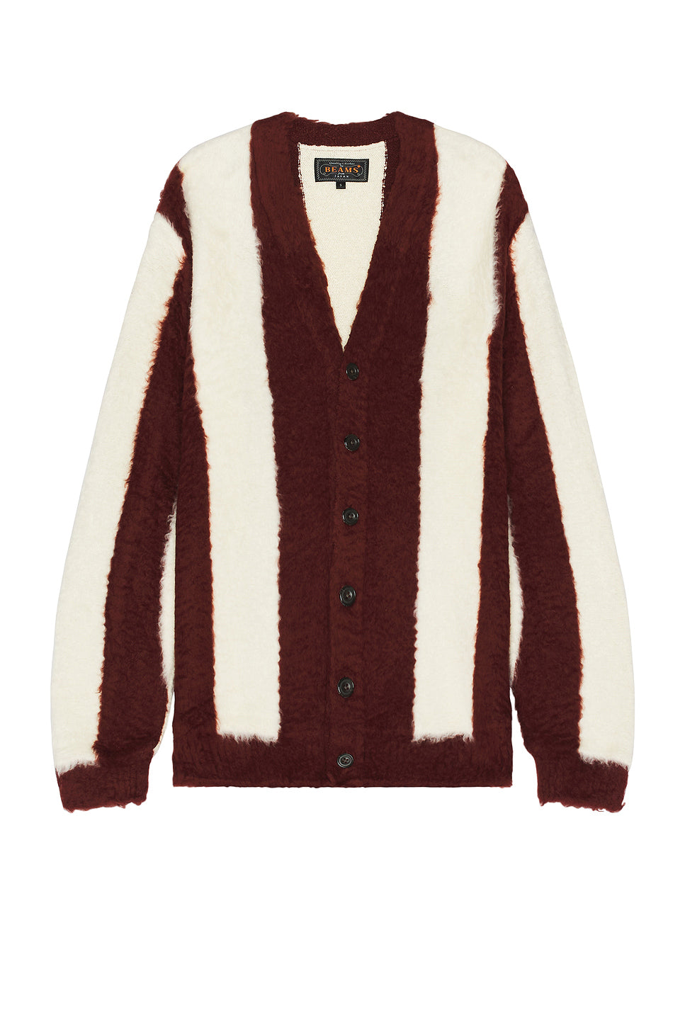 Stripe Cotton Shaggy Cardigan