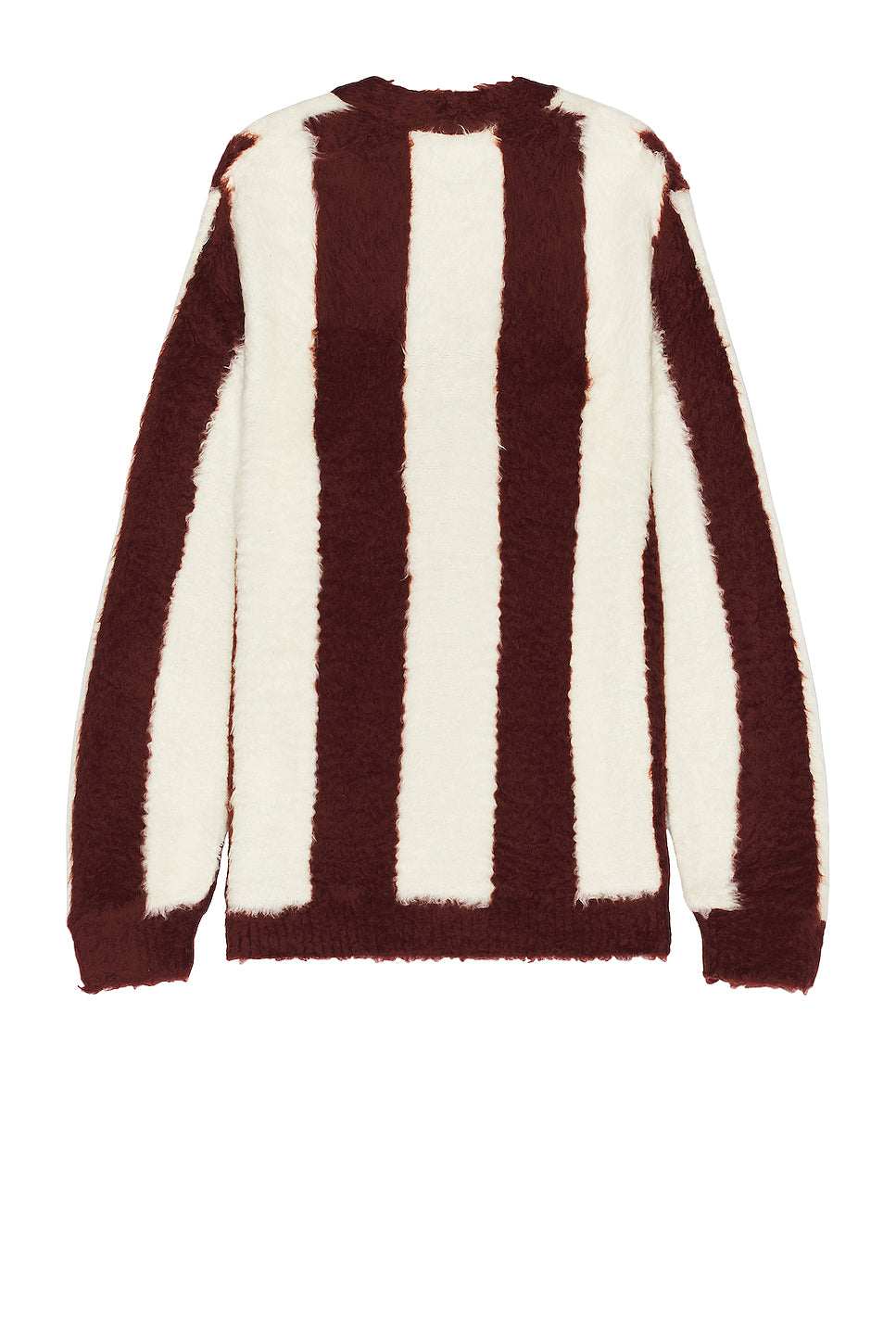 Stripe Cotton Shaggy Cardigan