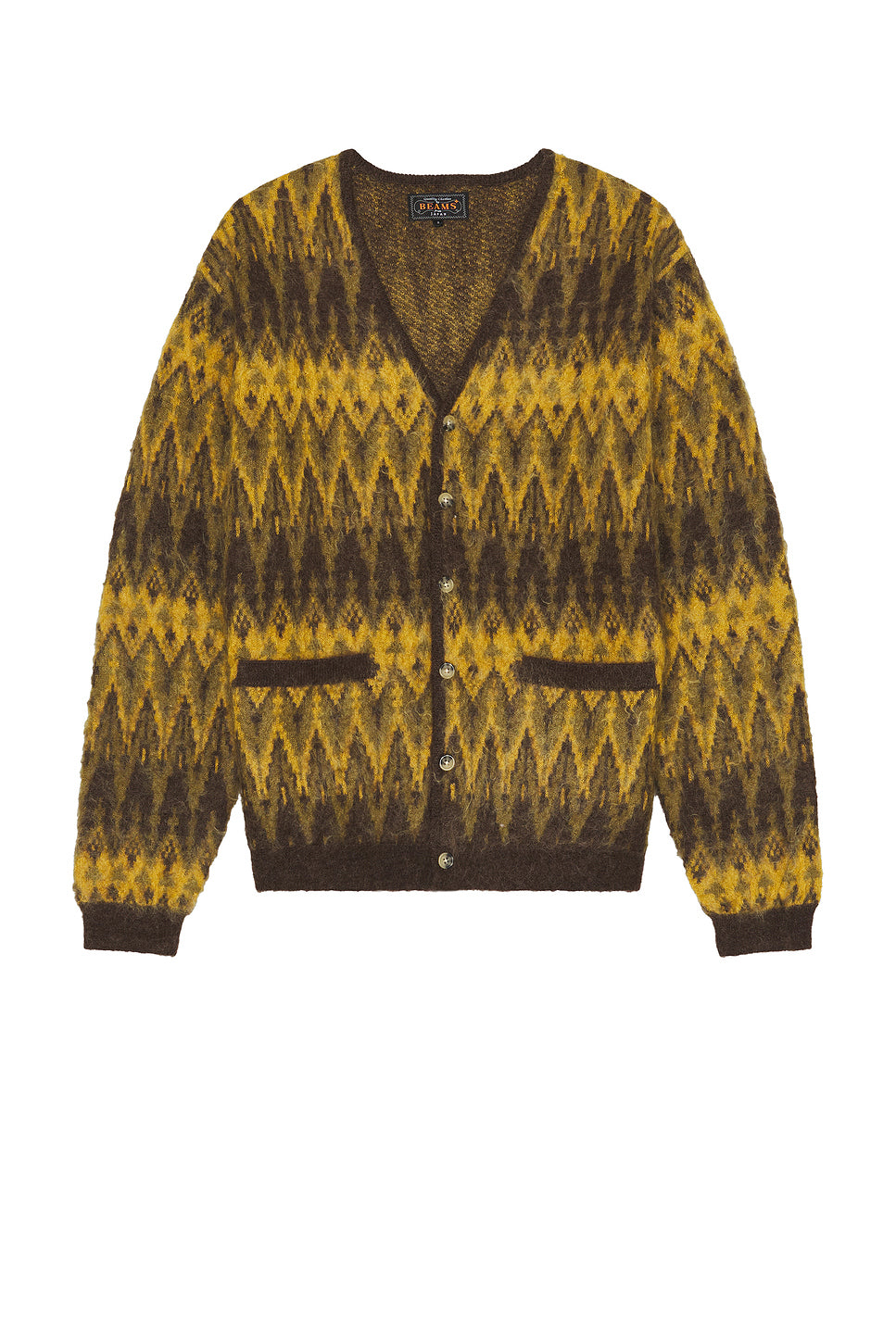 Cardigan Double Jacquard Chevron Pattern