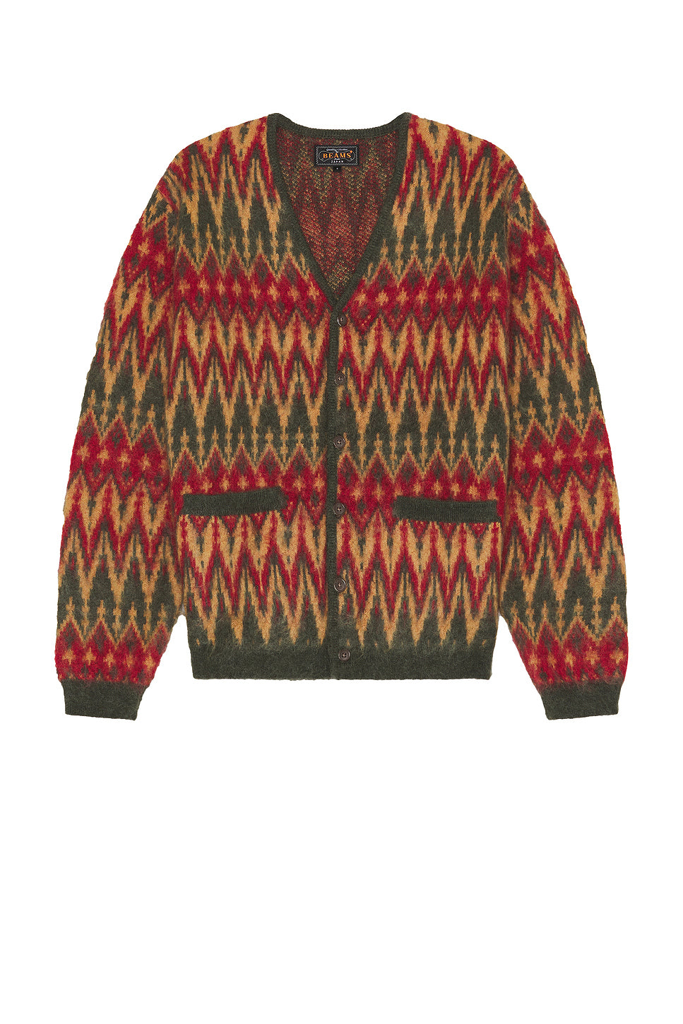 Cardigan Double Jacquard Chevron Pattern