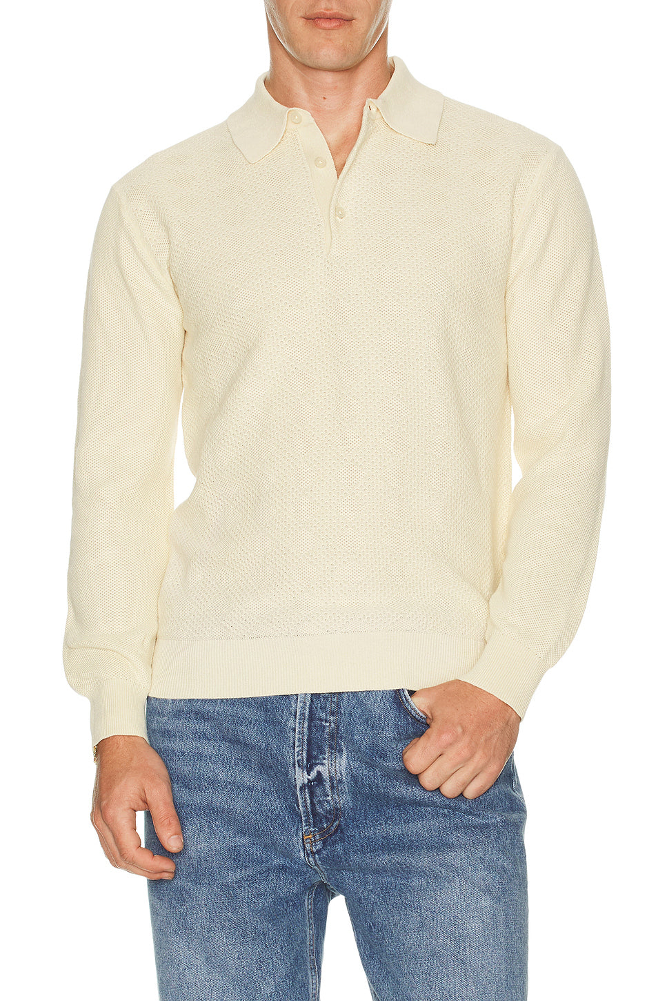 Knit Polo Diamond Pattern