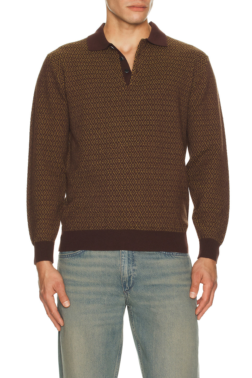 Knit Polo Diamond Pattern