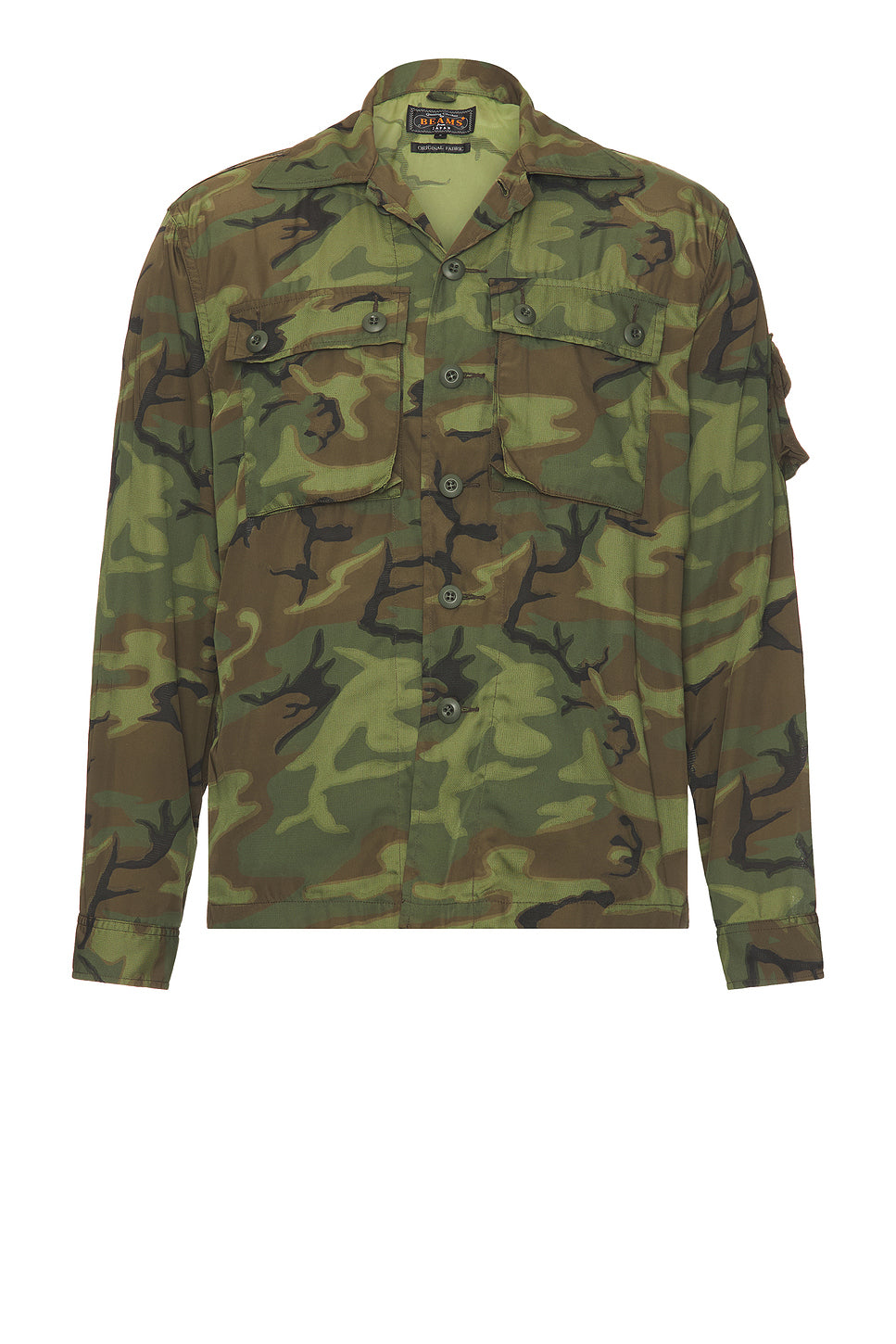 Mesh Camo Jacquard Mapping Print Shirt in Camo