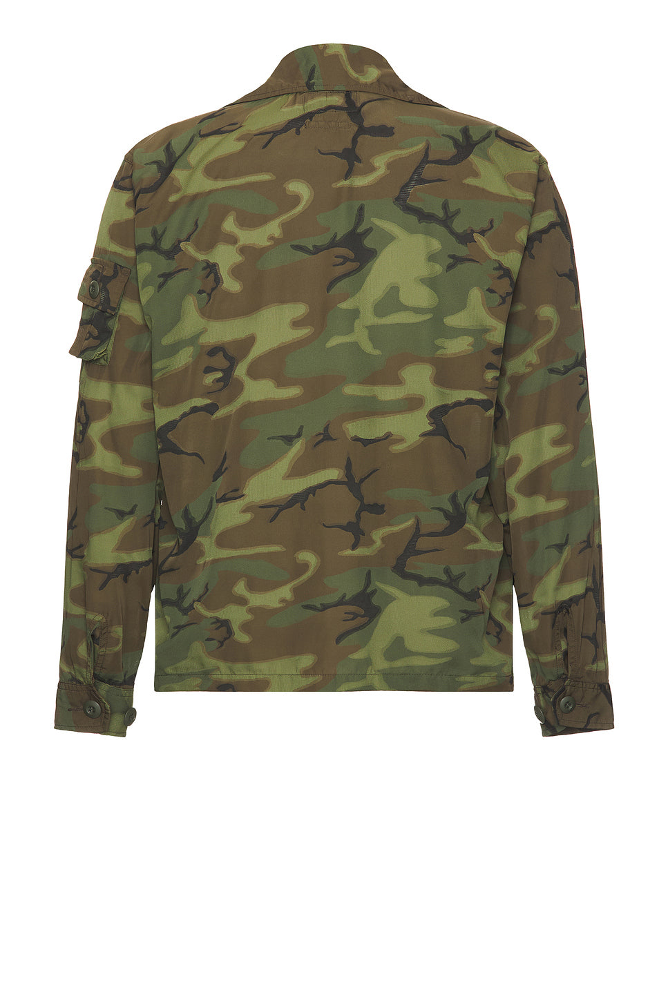 Mesh Camo Jacquard Mapping Print Shirt in Camo