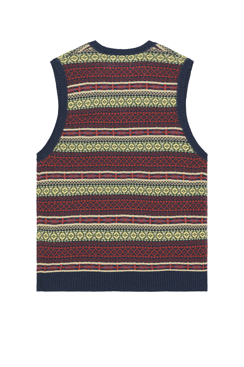Cotton Linen Vest Fair Isle Pattern