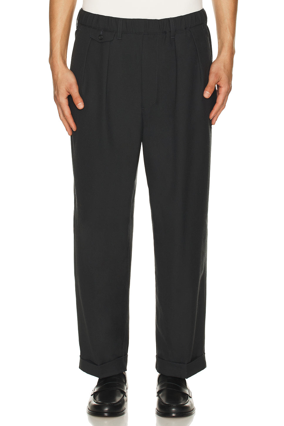 2 Pleats Relax Trousers Laundry Wool