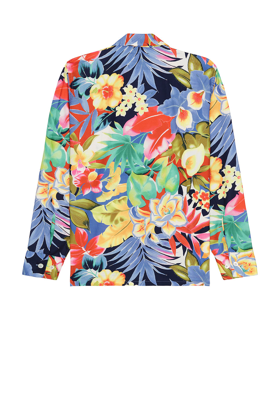 Mil Open Collar Tropical Pattern Print