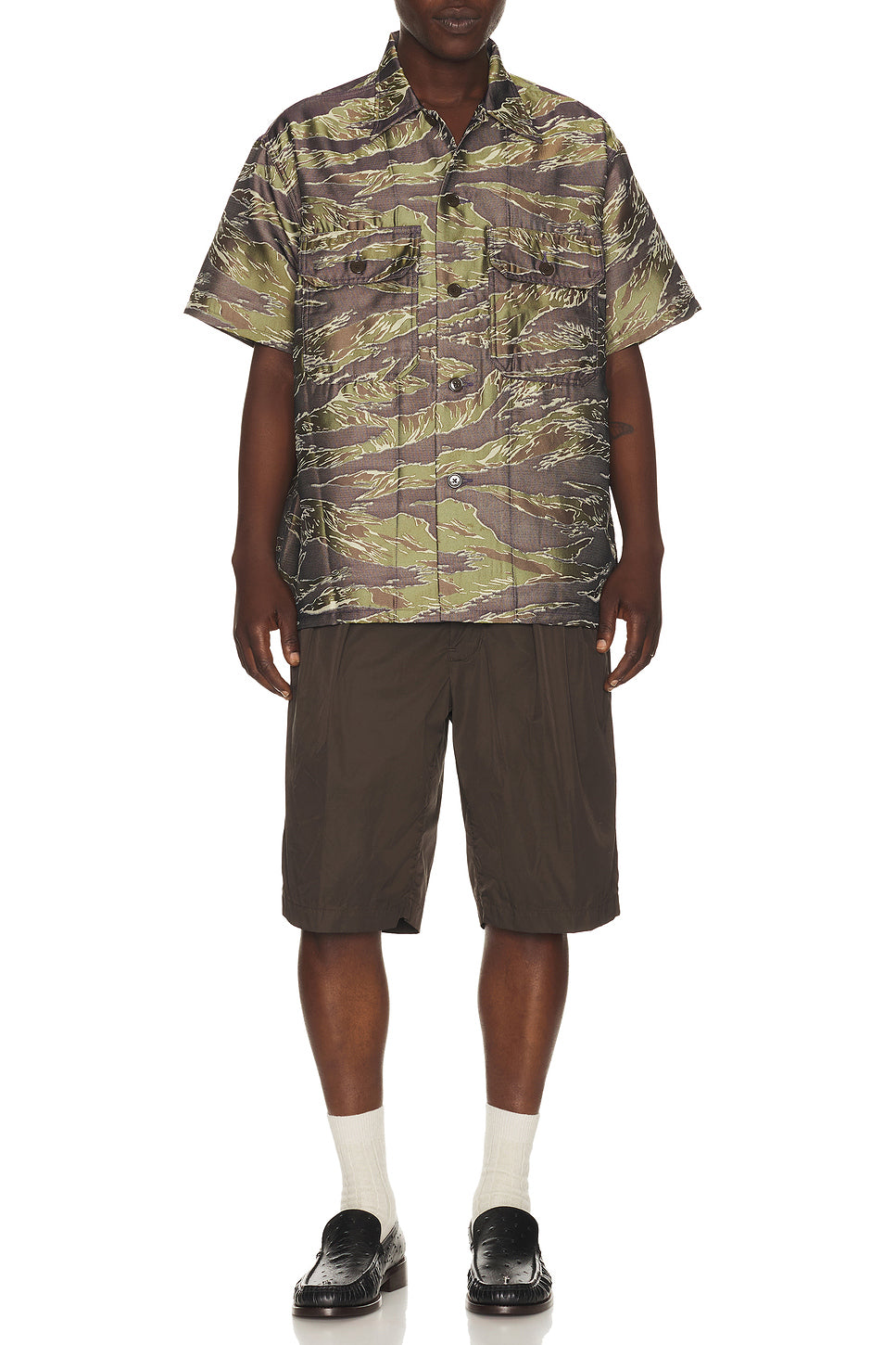 Mil-Sht Tiger Stripe Mesh Jacquard