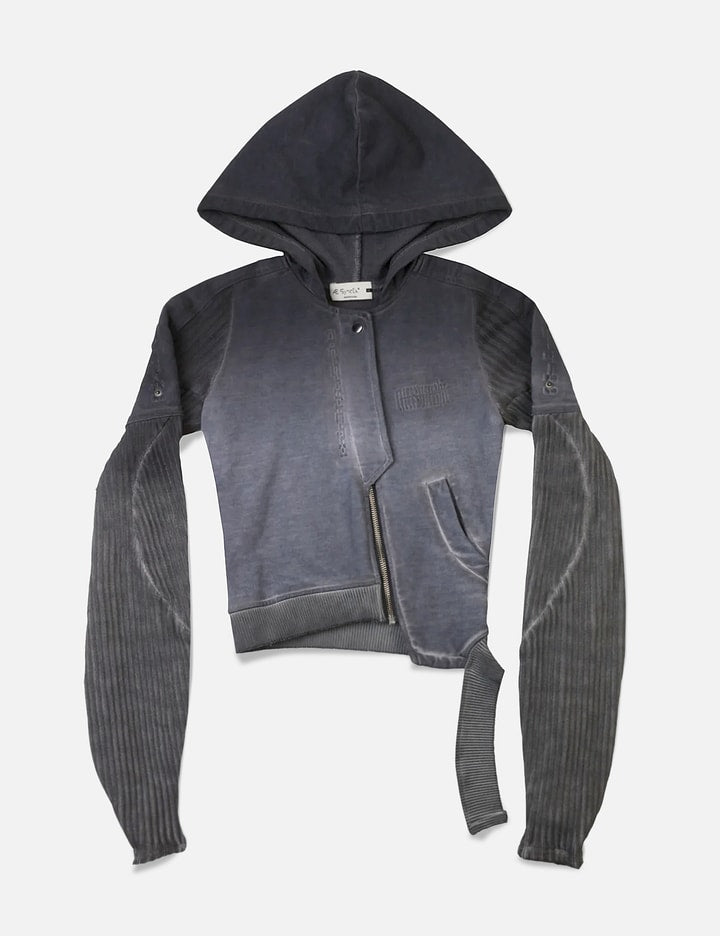 BRACES ASYMMETRIC ZIP UP HOODIE