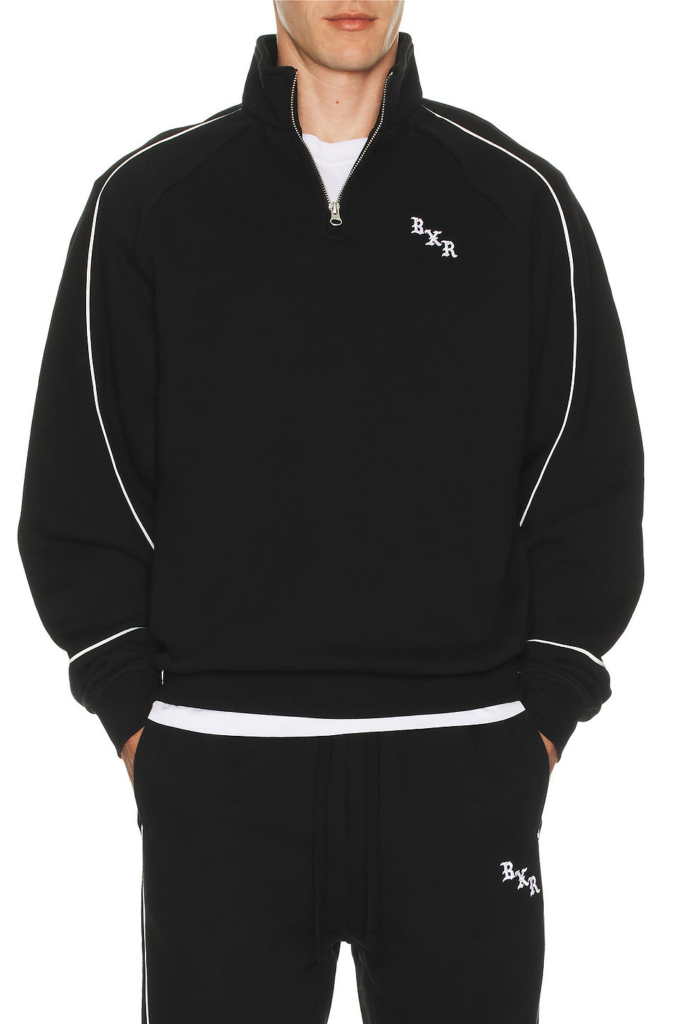Bxr Piped Quarter Zip Sweater