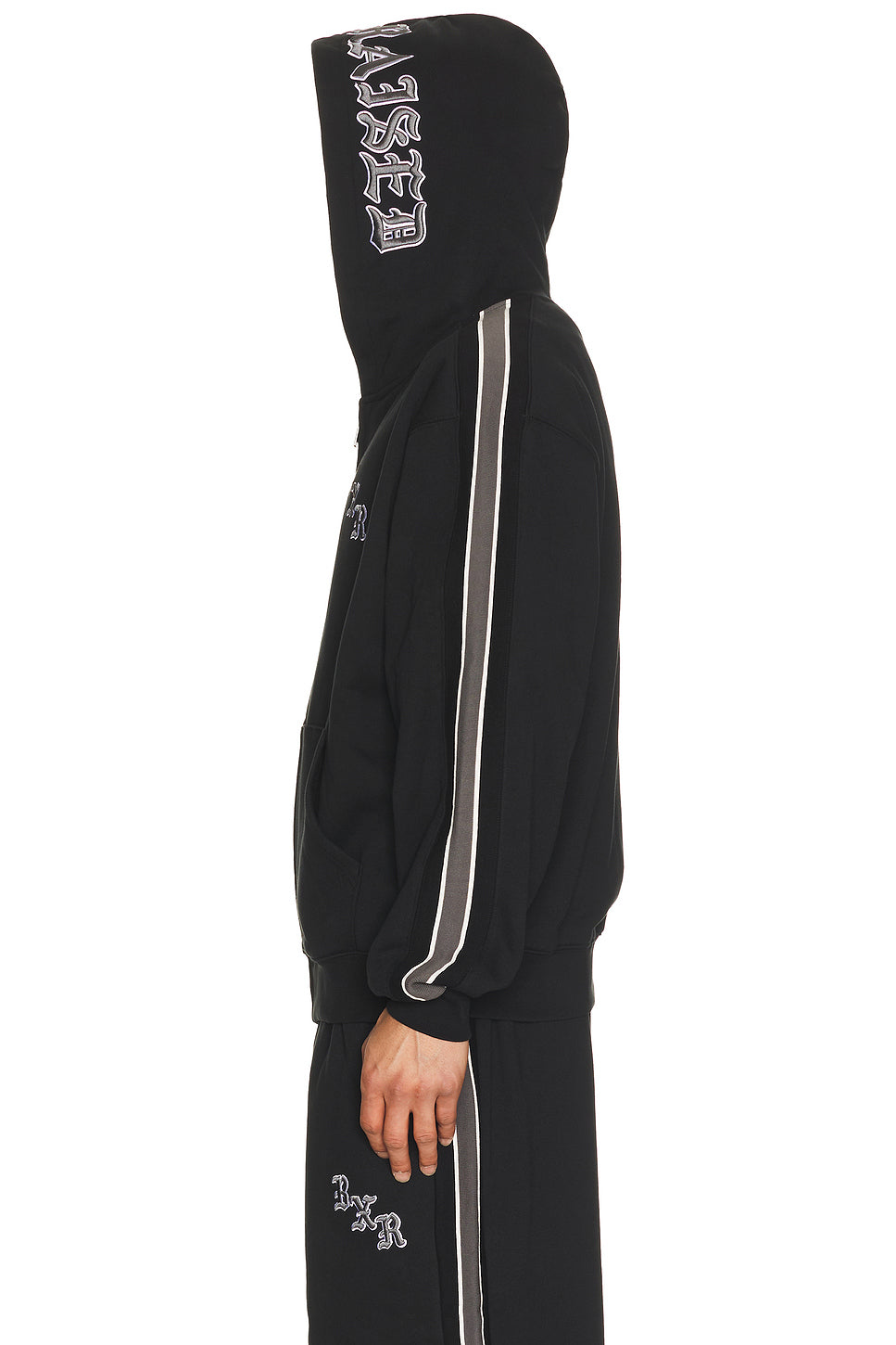 Sport Stripe Zip Up Hoodie