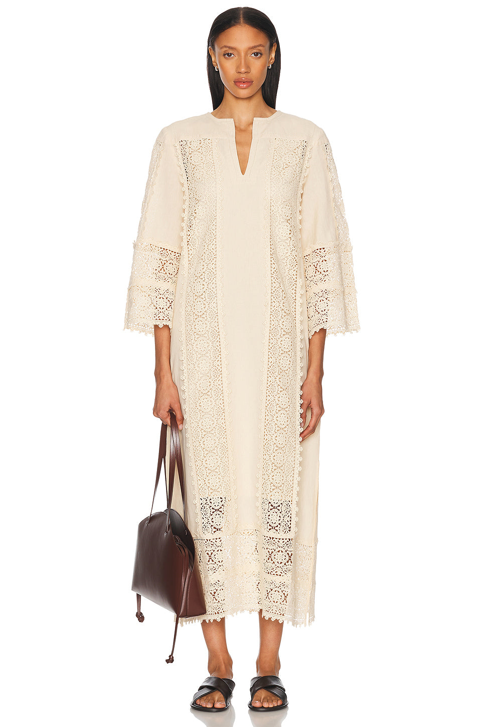 Delane Embroidered Midi Dress