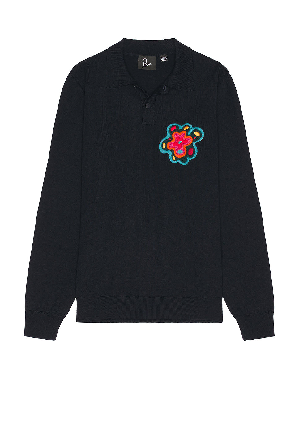 Flower Blob Knitted Polo Sweater