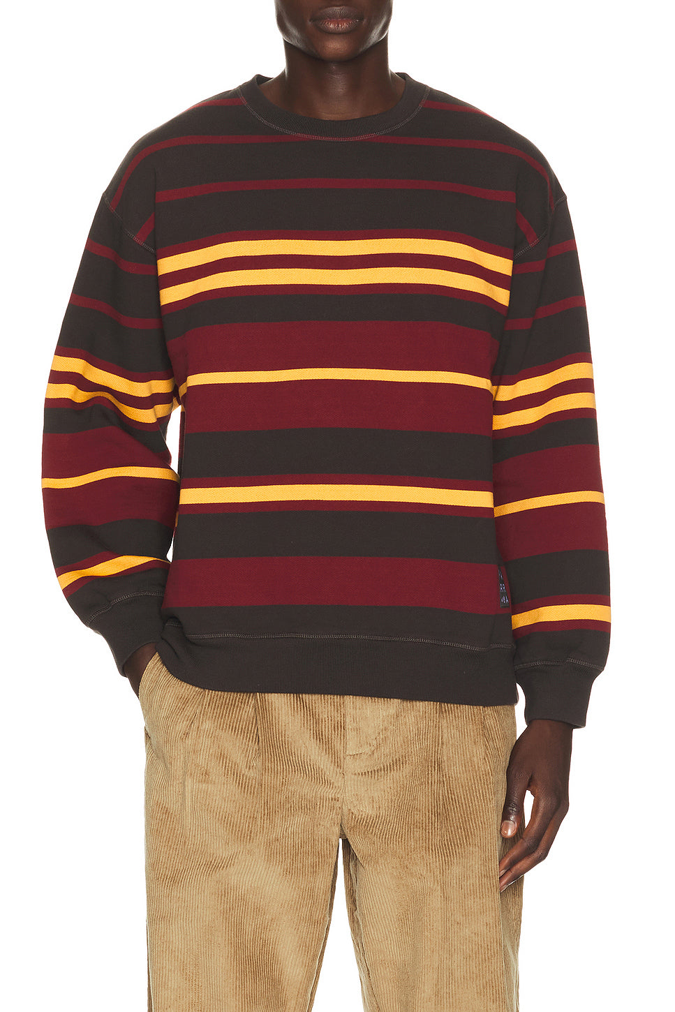 Sweatstriped Crew Neck Sweatshirt