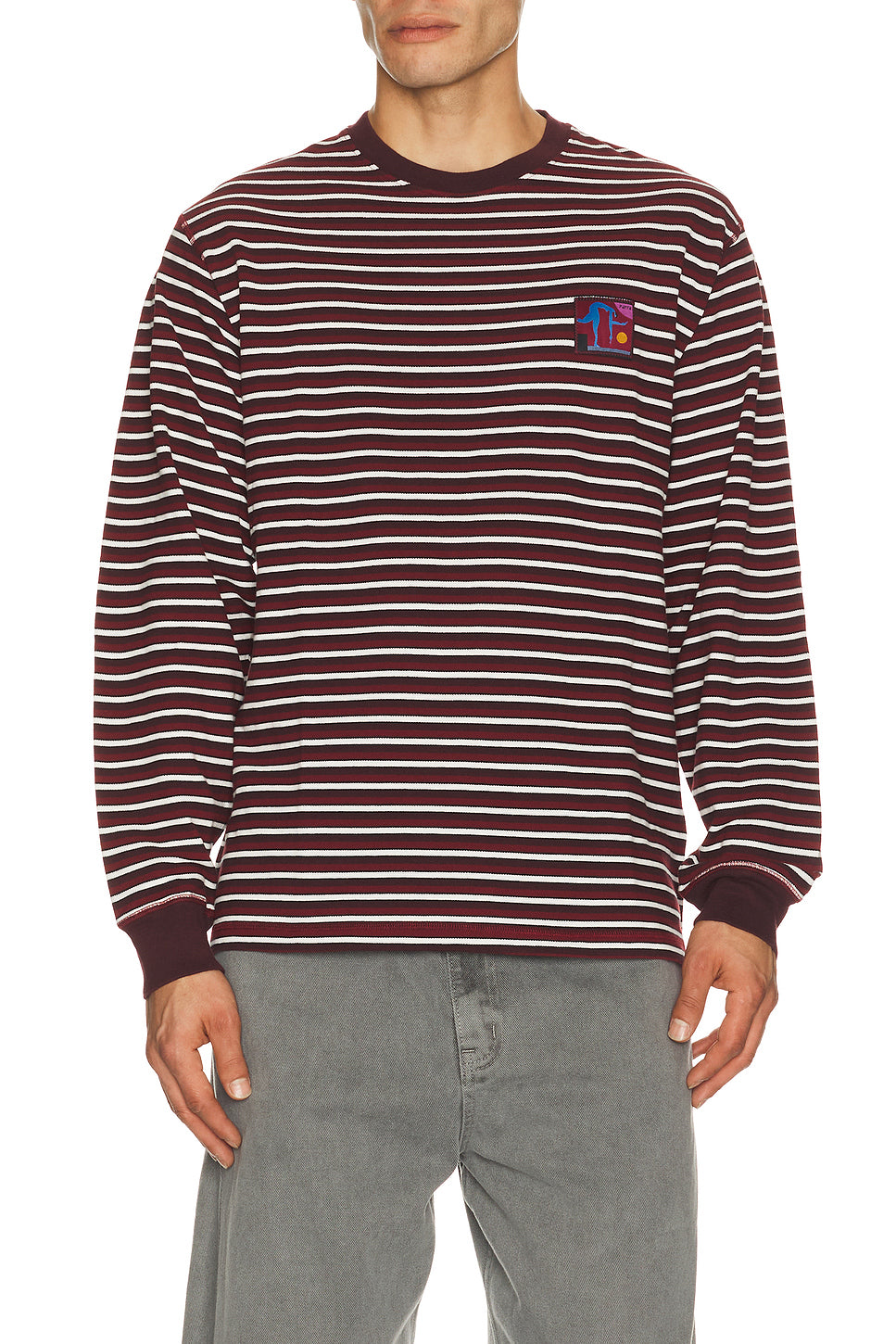 Tripped Stripes Pique Long Sleeve T-shirt