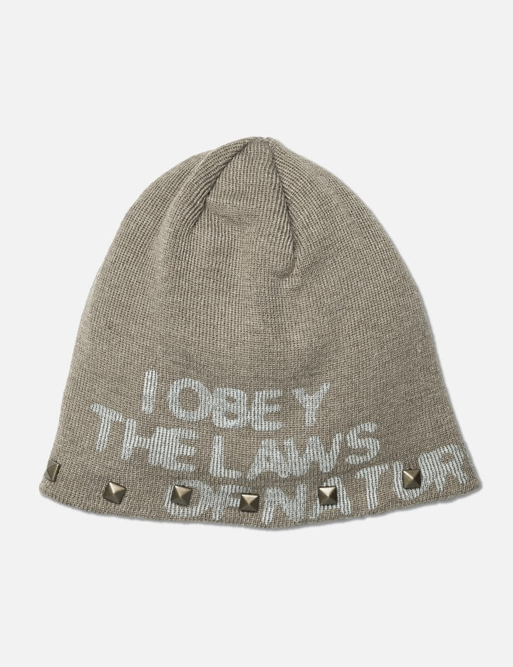 I OBEY STUDDED BEANIE