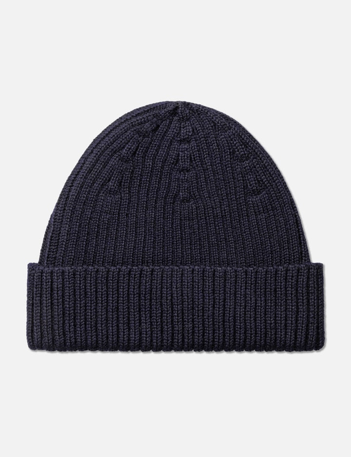 Bold Fox Head Patch Ribbed Beanie