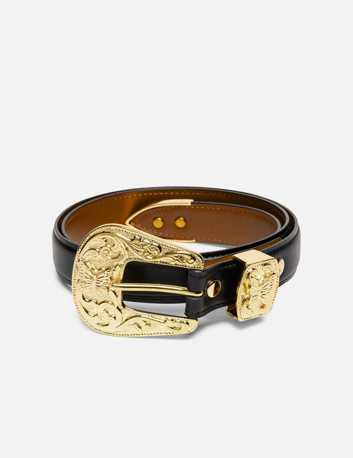 Papillon Western Tip Belt - Steer Leather