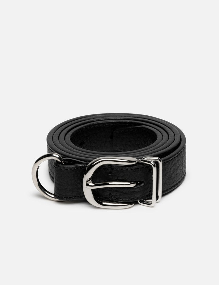 UP2E4W01 Double Buckle Logo Leather Belt