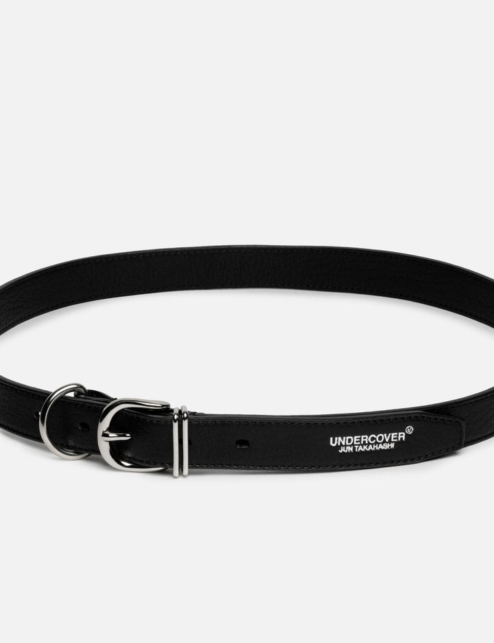 UP2E4W01 Double Buckle Logo Leather Belt