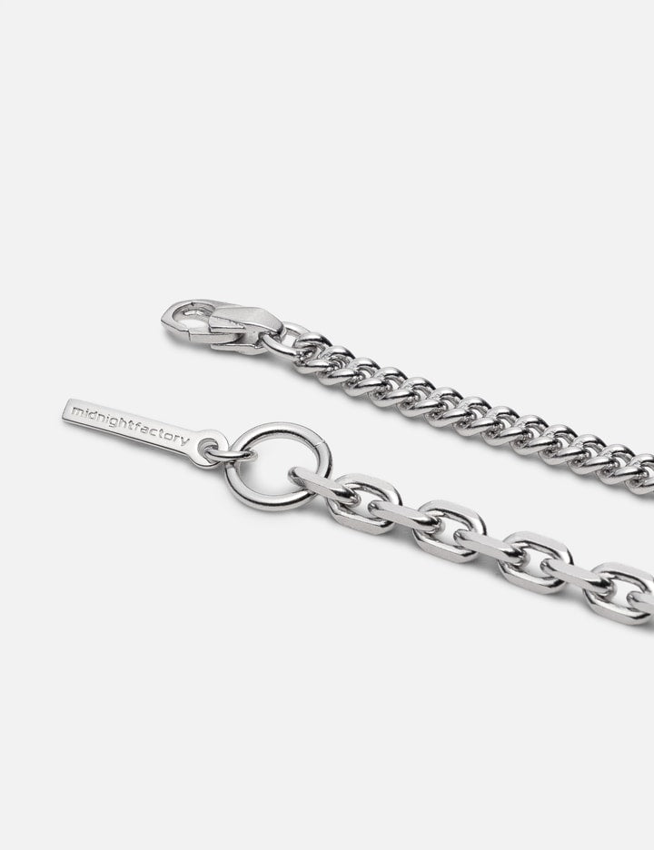 Curb Chain with Cable Silver Chain Bracelet