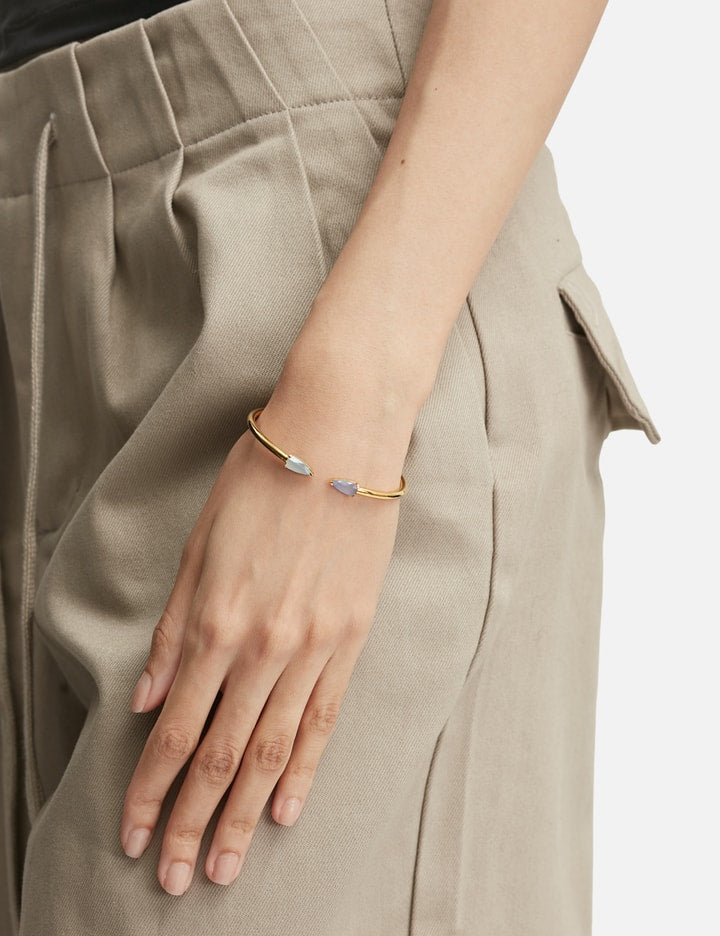 “Half Cut” Small Blue Chalcedony Bracelet