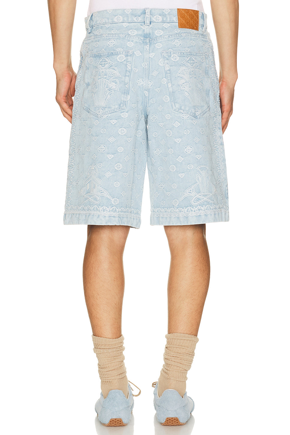 Carpet Jacquard Baggy Denim Shorts