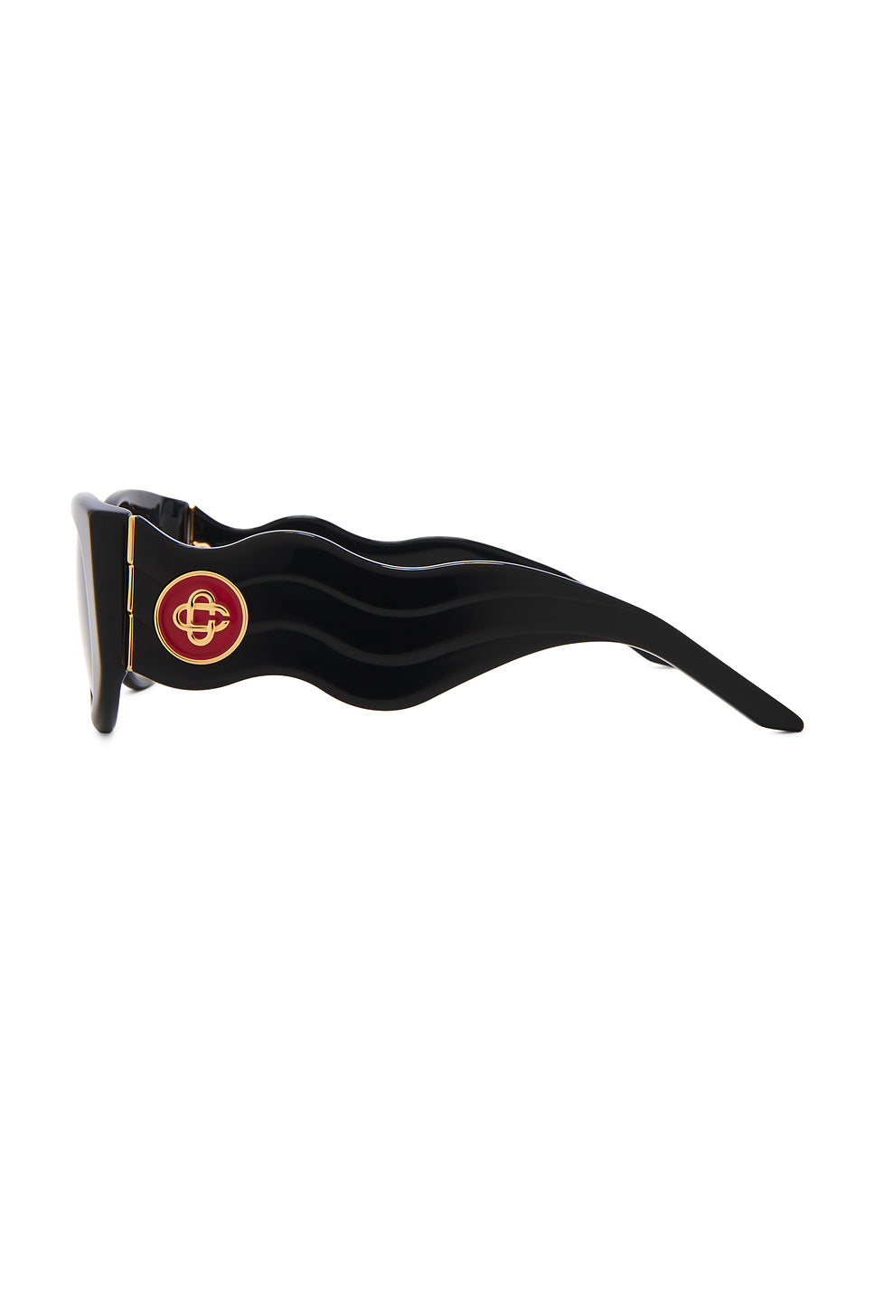Acetate Metal Oval Wave Sunglasses
