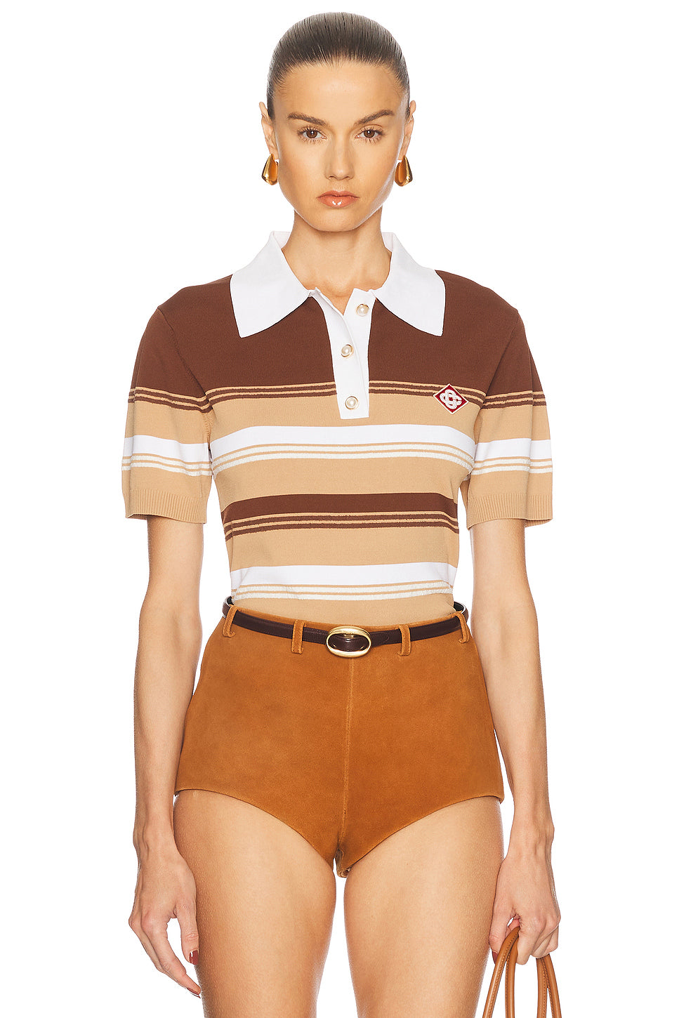 Chicano Striped Polo Top