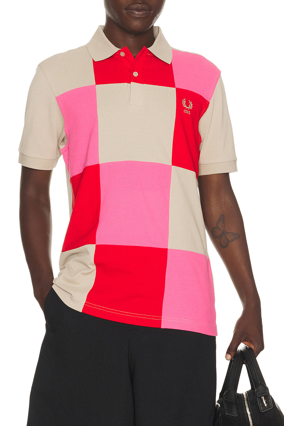 x Fred Perry Square Patchwork Polo
