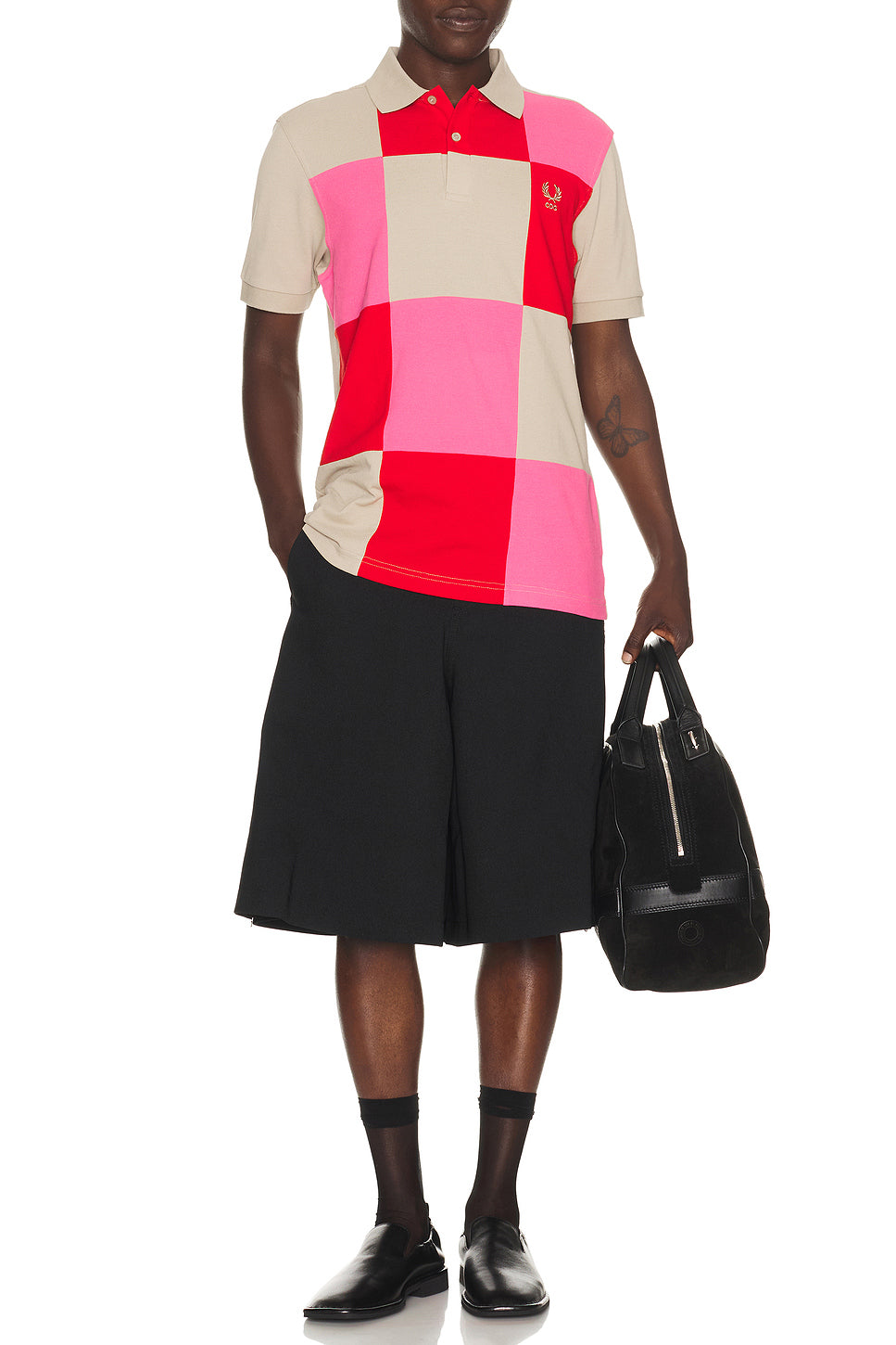x Fred Perry Square Patchwork Polo