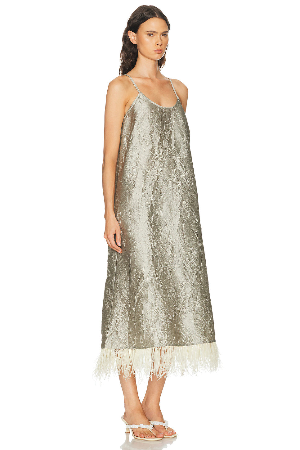 Feather Trim Dress