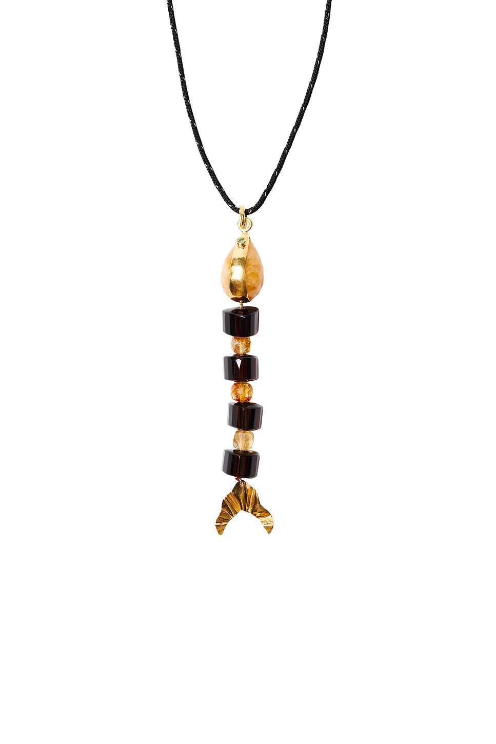 Beaded Fish Pendant Necklace