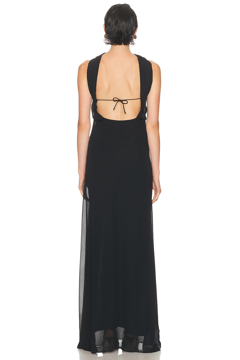 Reverse Halter Silk Dress