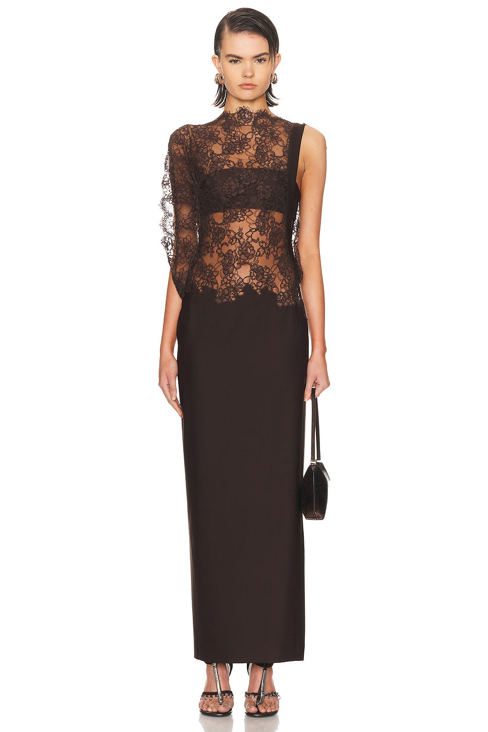 Mahara Floating Lace Column Dress