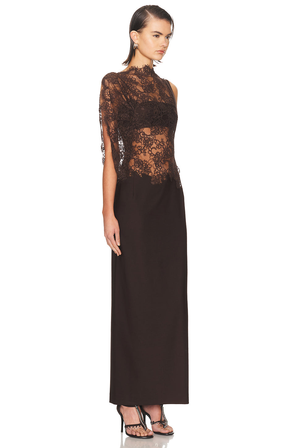 Mahara Floating Lace Column Dress