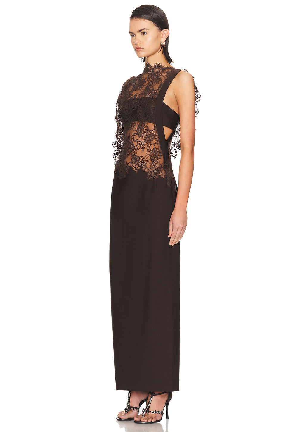 Mahara Floating Lace Column Dress