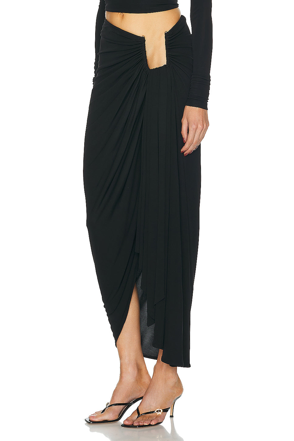 Odessa Arced Drape Split Skirt