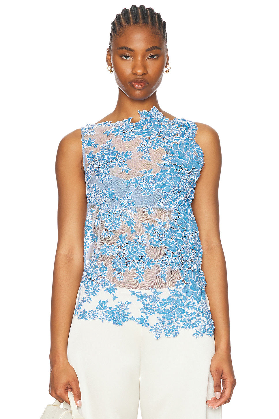 Floating Lace Balconette Tank Top