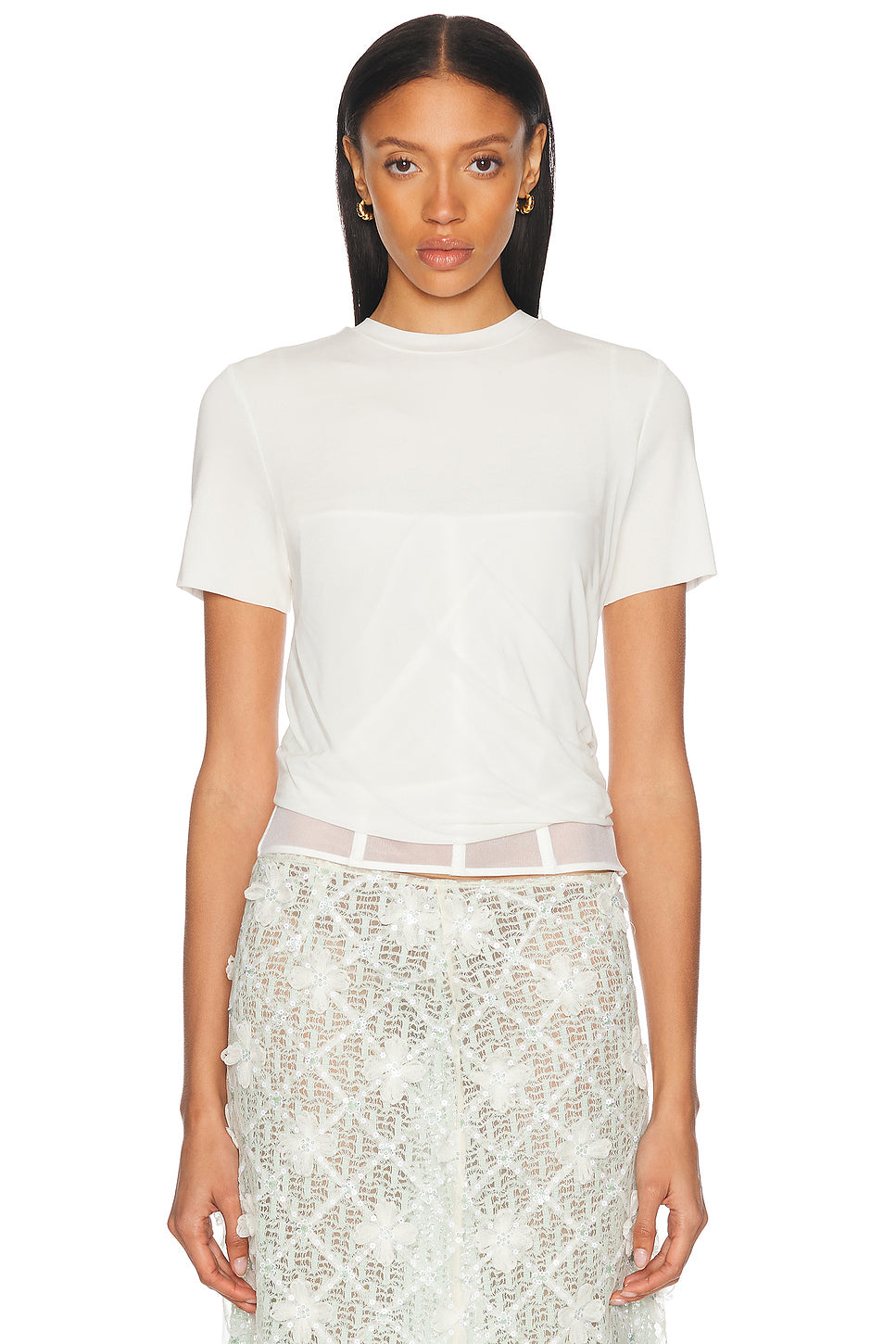 Coiled Jersey Corseted Tee