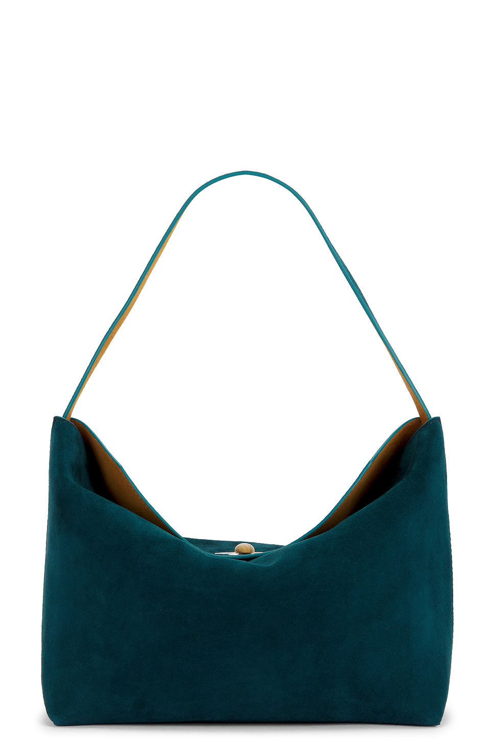 Turnlock Suede Shoulder Bag